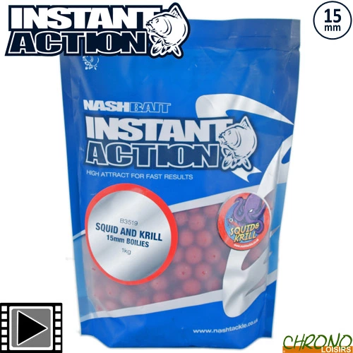Nash Bait Bouillettes Nash I.A. Squid & Krill 15mm 1kg