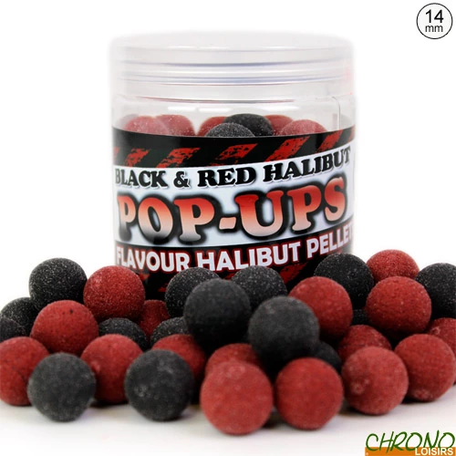 Pop Ups Pro Elite Baits Black & Red Halibut 14mm 250ml