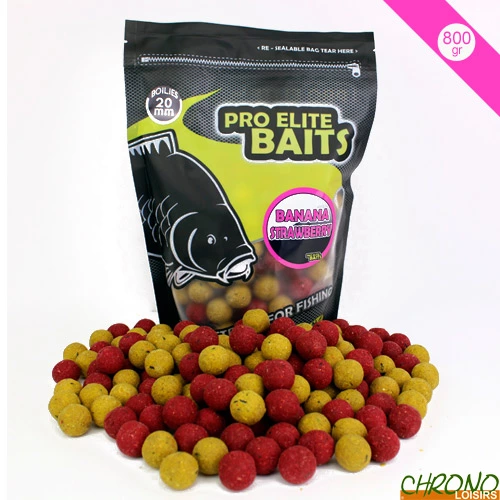Bouillettes Pro Elite Baits Banana & Strawberry 20mm 800g