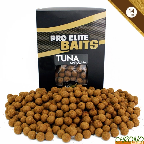 Bouillettes Pro Elite Baits Gold Tuna Spirulina 14mm 1kg